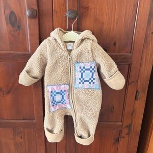 Cozy Tan Sherpa Kids One Piece
